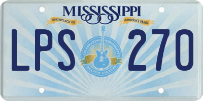 MS license plate LPS270