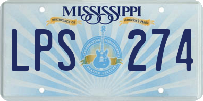 MS license plate LPS274