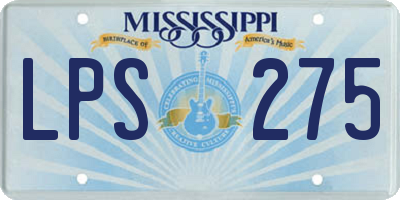 MS license plate LPS275