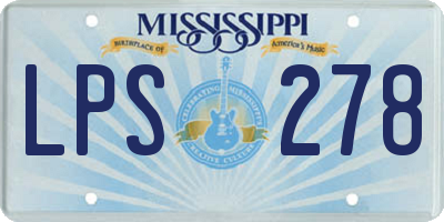 MS license plate LPS278