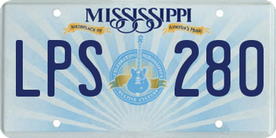 MS license plate LPS280