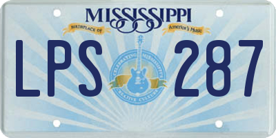 MS license plate LPS287