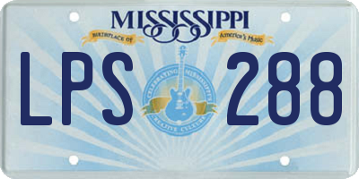 MS license plate LPS288