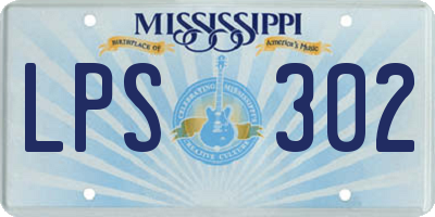MS license plate LPS302