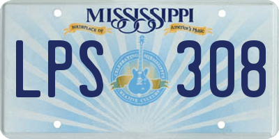 MS license plate LPS308