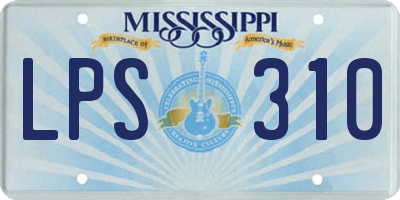 MS license plate LPS310