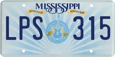 MS license plate LPS315