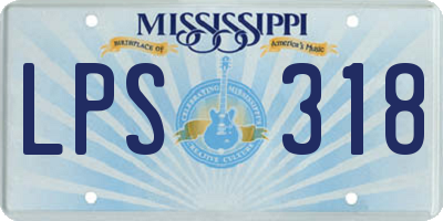 MS license plate LPS318