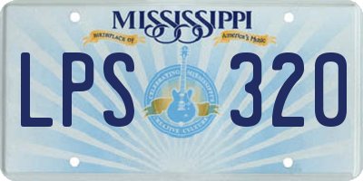 MS license plate LPS320