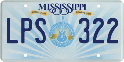 MS license plate LPS322