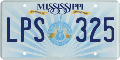 MS license plate LPS325