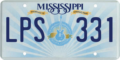 MS license plate LPS331