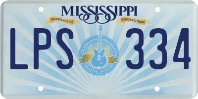 MS license plate LPS334