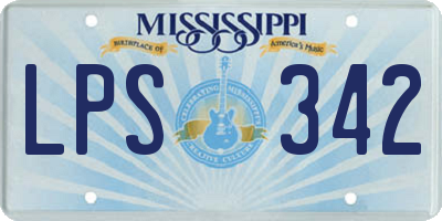 MS license plate LPS342