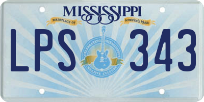 MS license plate LPS343