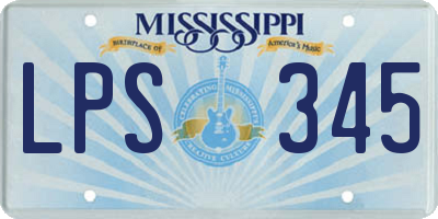 MS license plate LPS345