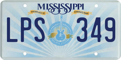 MS license plate LPS349