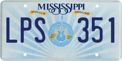 MS license plate LPS351