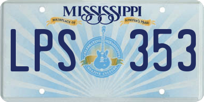 MS license plate LPS353