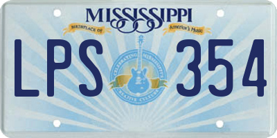 MS license plate LPS354