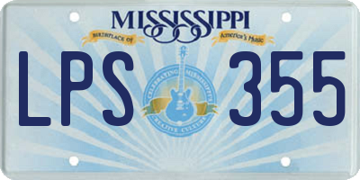 MS license plate LPS355