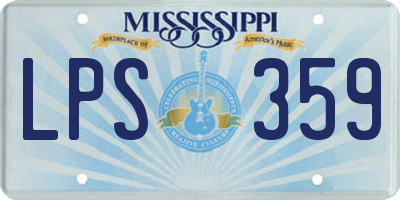 MS license plate LPS359