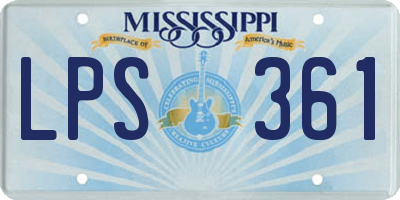 MS license plate LPS361