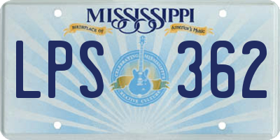 MS license plate LPS362