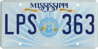 MS license plate LPS363