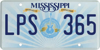 MS license plate LPS365