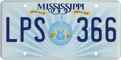 MS license plate LPS366