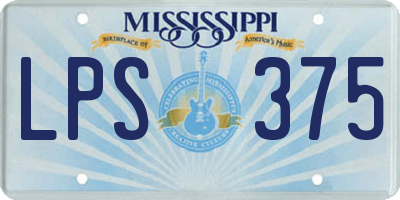 MS license plate LPS375