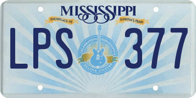 MS license plate LPS377