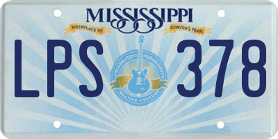 MS license plate LPS378