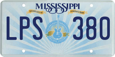 MS license plate LPS380