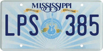 MS license plate LPS385