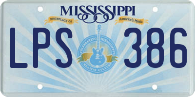 MS license plate LPS386