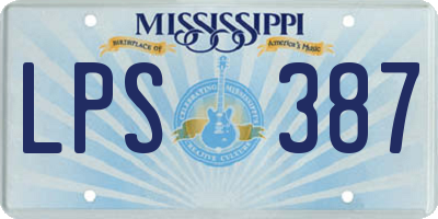 MS license plate LPS387