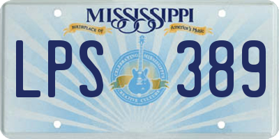 MS license plate LPS389