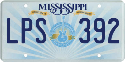 MS license plate LPS392