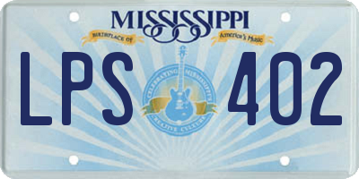 MS license plate LPS402