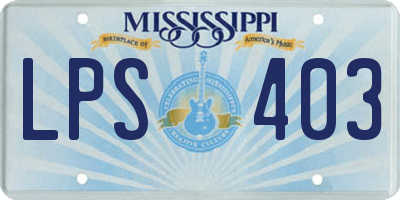 MS license plate LPS403