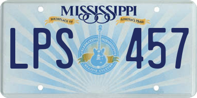 MS license plate LPS457