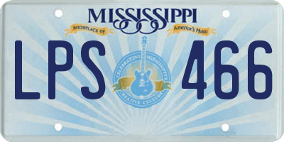 MS license plate LPS466