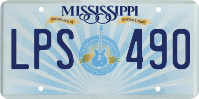 MS license plate LPS490