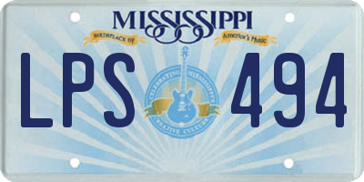 MS license plate LPS494