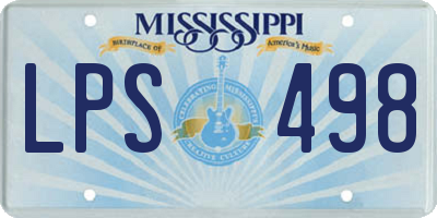MS license plate LPS498