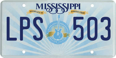 MS license plate LPS503