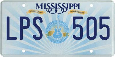 MS license plate LPS505