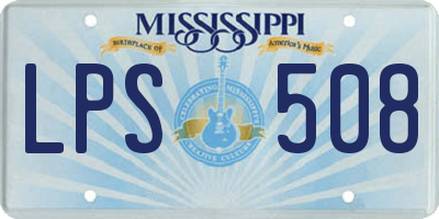 MS license plate LPS508